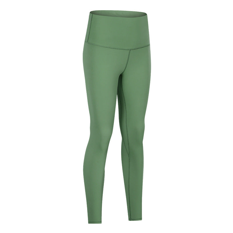Dianqian new arrival high waist nude yoga pants for women silmslimming look training fitness sports nine-point pants s2082