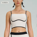 New color block quick-dry sports bra women's fitness shockproof fixed cup summer high-elastic yoga outfit top