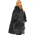 New arrival lazy wear thickenedlongpullover wearable blanket hoodie kangaroo flap pocket pants blanket sweatshirtsheattech clothing