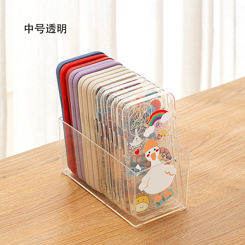 Office coffee tea bag desktop storage box transparent plastic sundries stationery cosmetics mobile phone case storage box