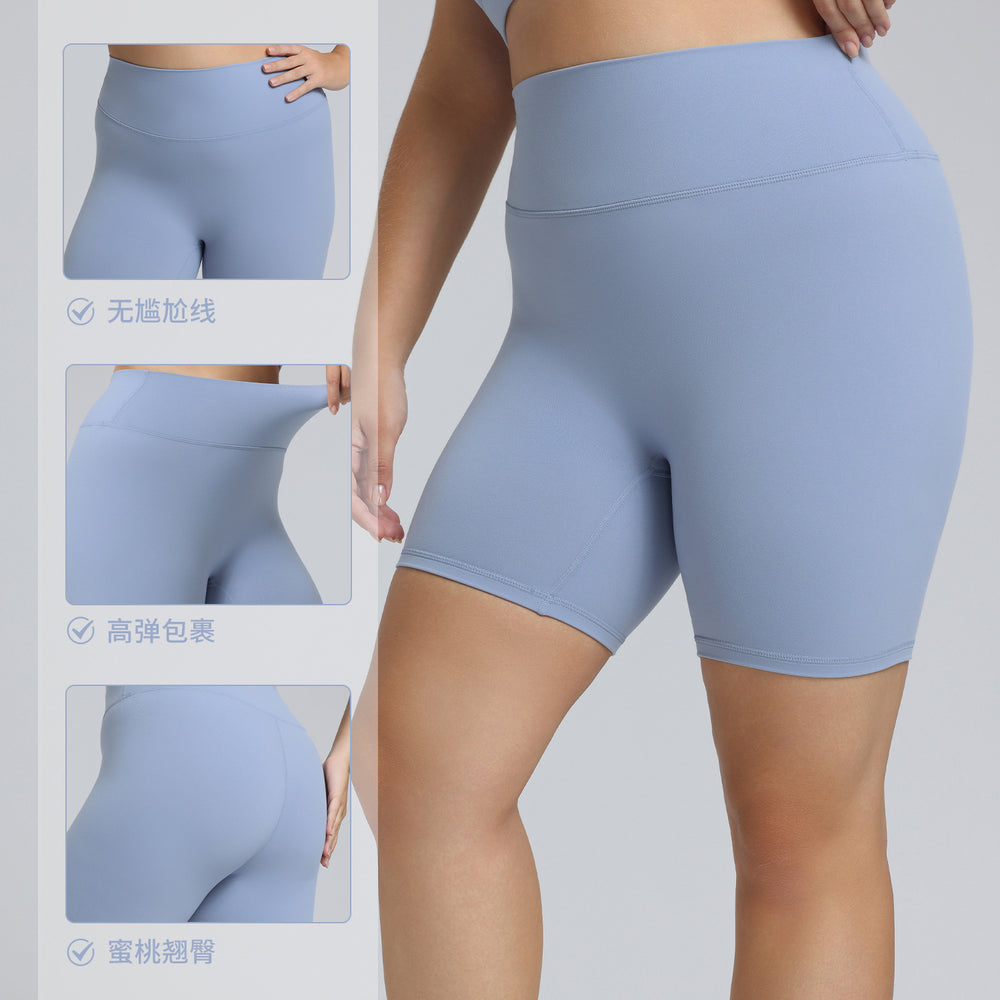 European and american plus size lycra yoga pants - women's high waist butt lifting running fitness leggings - no camel toe, tight fit athletic shorts