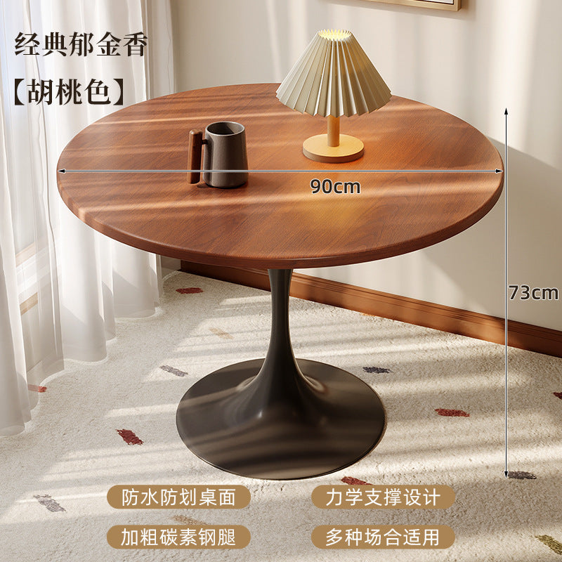 Small apartment dining table, home balcony table, tulip round table, suitable for bubble tea shops, negotiation table, restaurant small round table