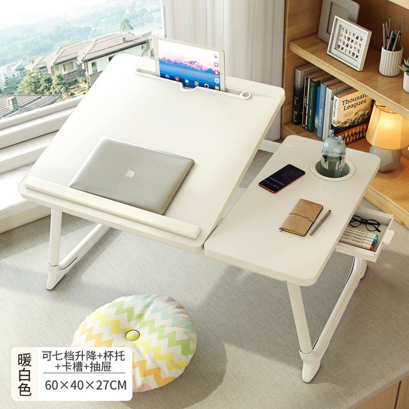 Adjustable laptop desk for bed, foldable lazy desk, student dorm study table, small study table