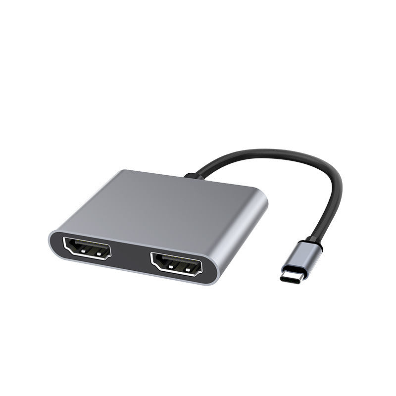 Type-c docking station, one-to-two hub hdmi usb-c adapter supports 4k high-definition output