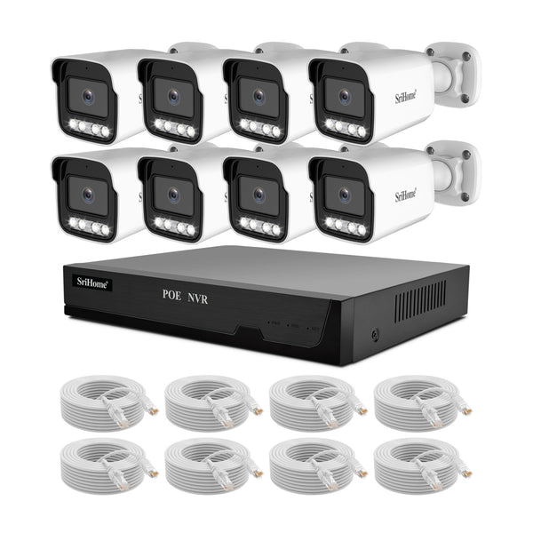 Srihome8-way 4kPOE network hard disk recorder set 8CH NVR 5MP H.265 camera wholesale