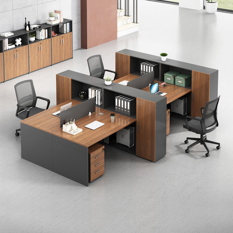 Saint li casual staff desk and chair combination modern office financial table screen card slot