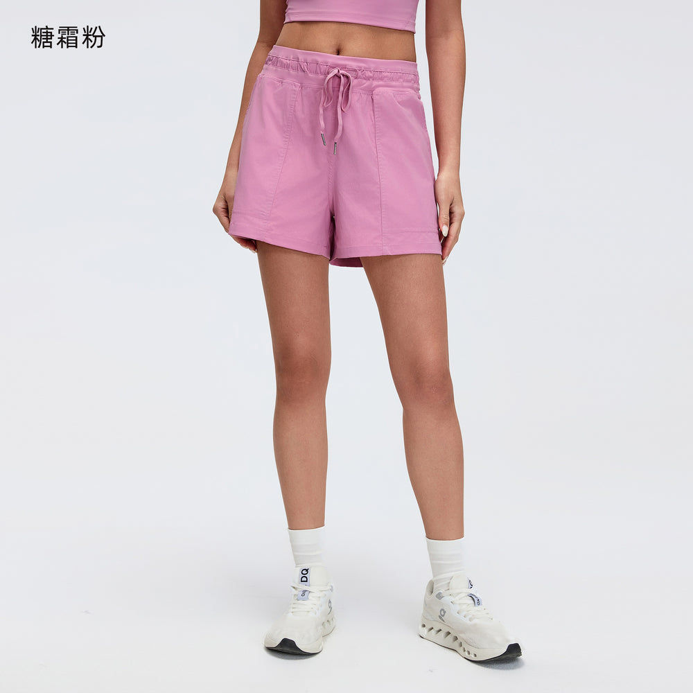 Summernew arrivalcasual sports shorts for women loose ice-feeling breathable waistband drawstring fitness yoga shorts dss069