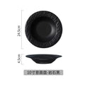 Western-style ceramic dinner plate, pasta, western food, soup plate, frosted stone pattern, black and white hotel french plate, tableware, dinner plate