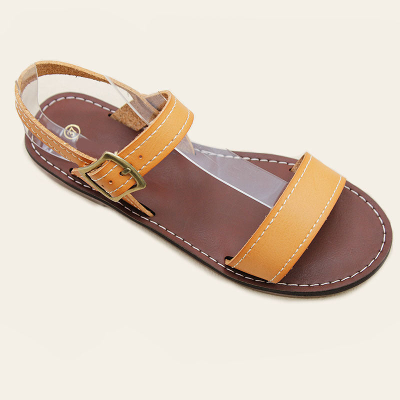 Cross-border spot direct sales Roman sandals one-button flat sandals women's shoes summer versatile beach shoes Sandals