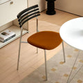 Creative milk tea shop backrest chair - minimalist metal frame upholstered dining chair - retro designer cafe restaurant chair