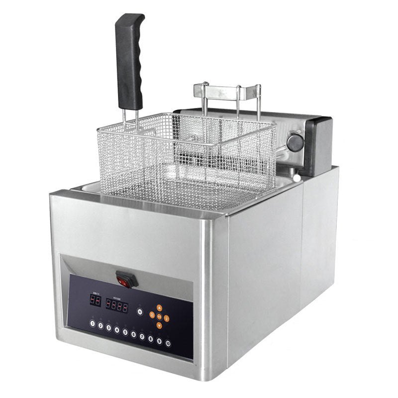 Taiwan wise intelligent automatic adjustable electric fryer commercial computer model temperature control single cylinder fryer french fries fried chicken furnace