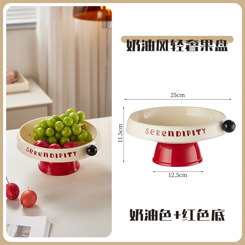 Cream feng shui fruit plate household living room coffee table desktop dried fruit plate Nordic style candy box nut snack plate