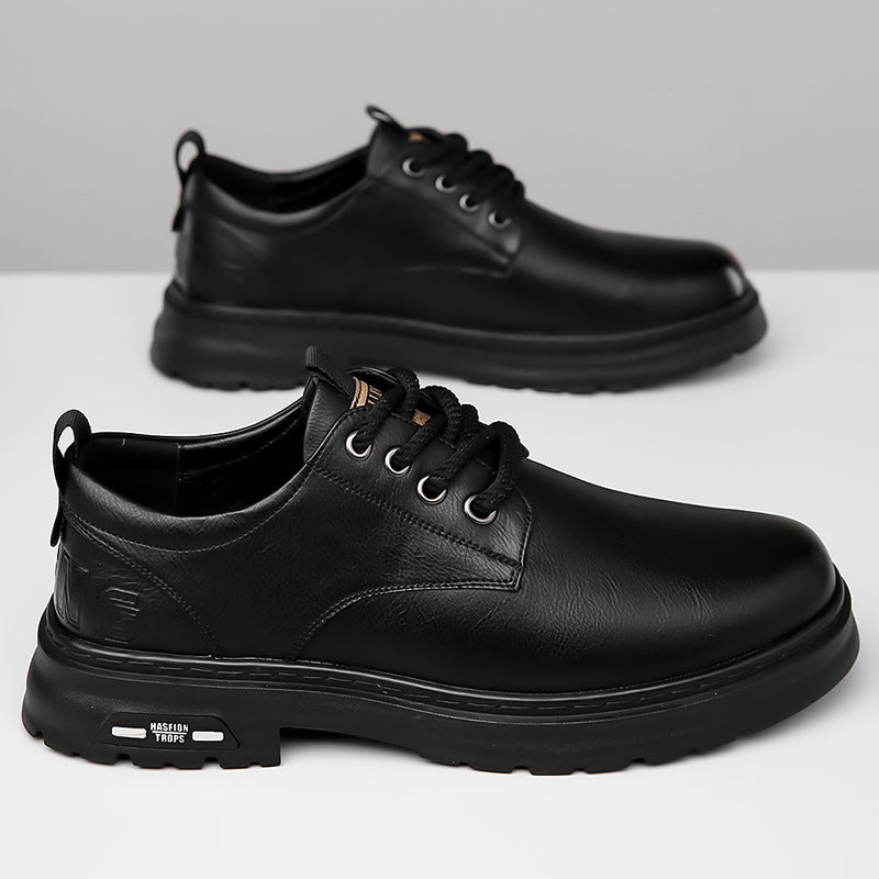 Autumn new arrivalmen handmade online business casual leather shoes men's retroworkwear big toe tie back soft bottom breathable leather shoes
