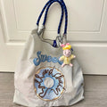 Donut japanese style yi mengling same style student embroiderenvironmental-friendly bag embroider nylon satchel bag shoulder tote bag