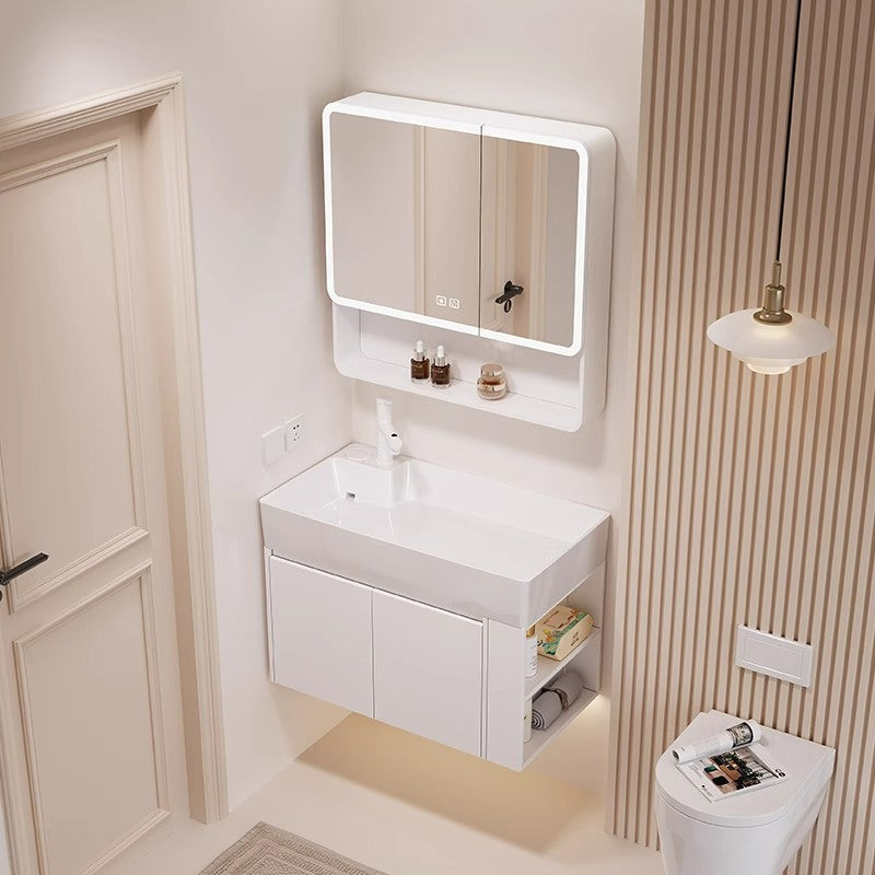 Waterproof honeycomb aluminum small apartment side open room storage bathroom cabinet combination ceramic wash basin washbasin washbasin