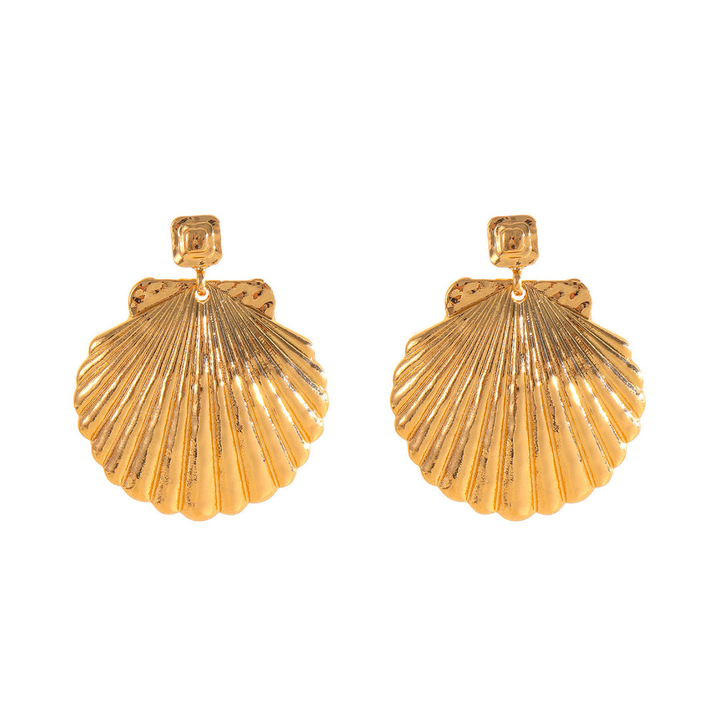 Women's earrings wholesale: european and american cross-border fashion, starfish & seashell earrings, niche high-end, vacation-inspired ocean style studs