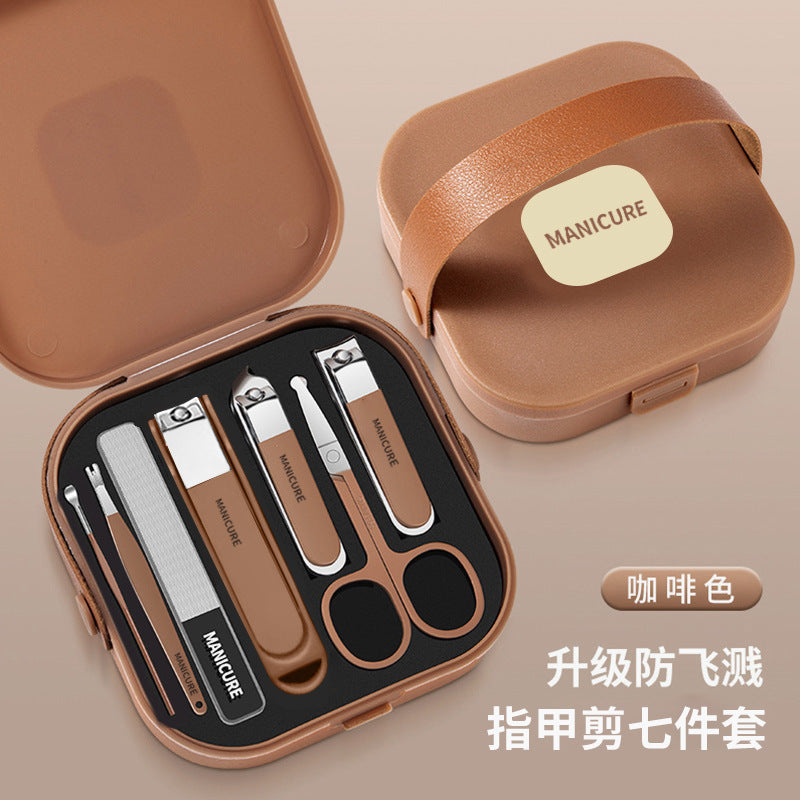 Nail clipper set with folding storage case - complete manicure tool kit - wholesale available - stainless steel nail clippers