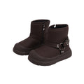 Vancahao boys' black ankle boots - new korean style for winter  - girls' casual boots - trendy cotton shoes for mid-to-large children