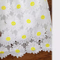 Girls' summer  new collection: pure cotton square neck candy-colored chic short-sleeve sunflower print bodycon skirt two-piece set