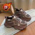 Dad shoes for women 2026fall and winternew arrivalfleece-linedthick soleheight-increasing sneakerseasiest for matchcasualwhite shoesheattech cotton shoes