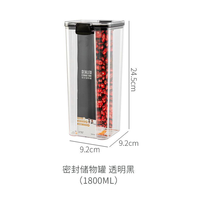 Kitchen snap-seal jars, household food-grade storage containers, transparent medicinal herb plastic airtight boxes, spice storage boxes