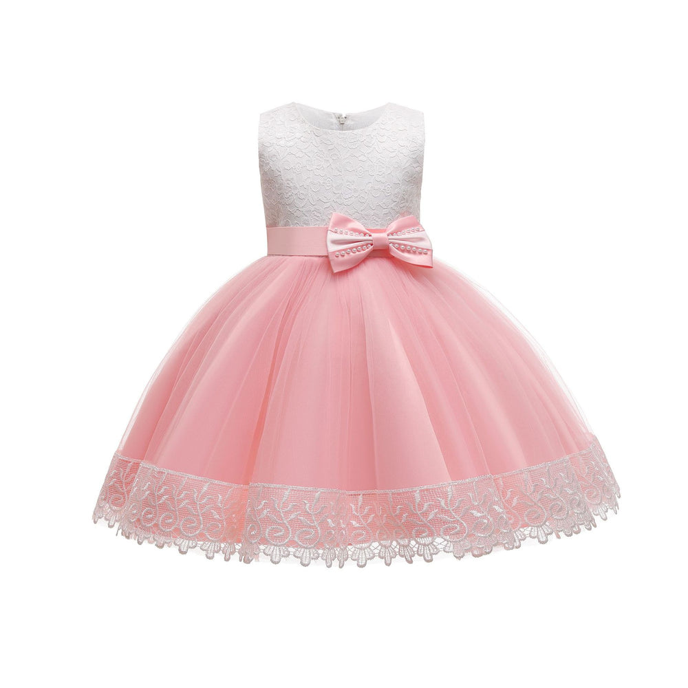 kids dress color matching style fluffy wedding dress princess dress girldress baby first birthday