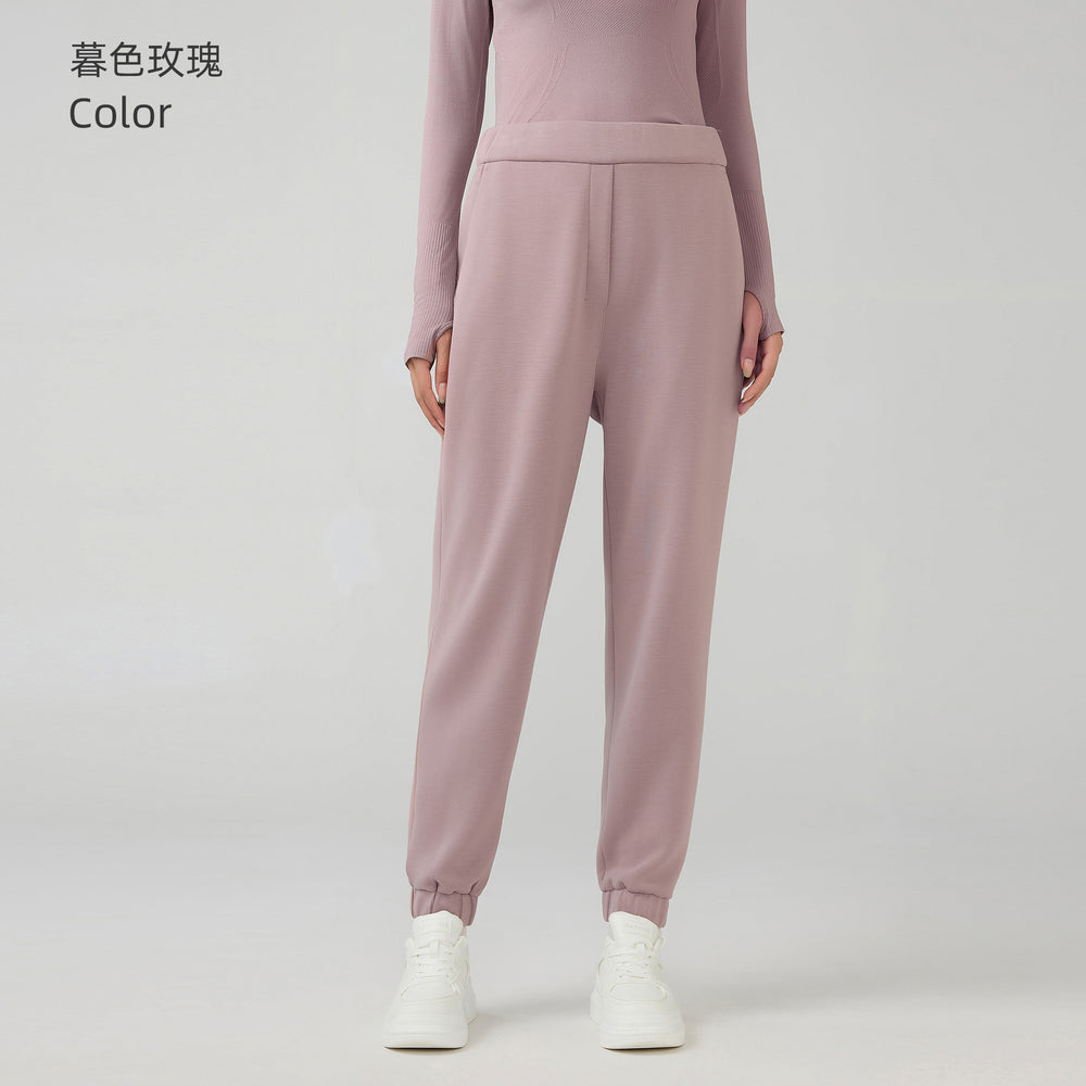 Fall and winternew arrivalhigh waistloose running sweatpants women's outwear air layer jogger pantsslimming lookcasual sweatpants daw168