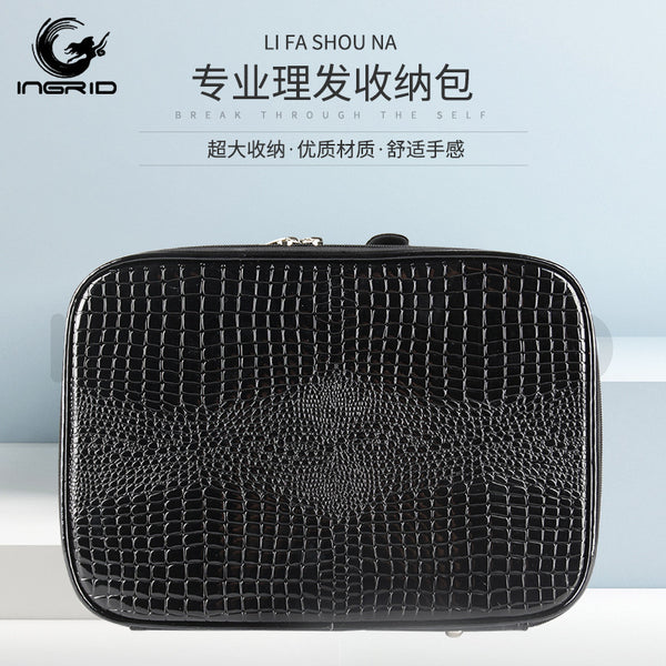 Hairstylist Special Hair Kit Multifunctional Scissors Comb Large Capacity Leather Multi-layer Storage Bag