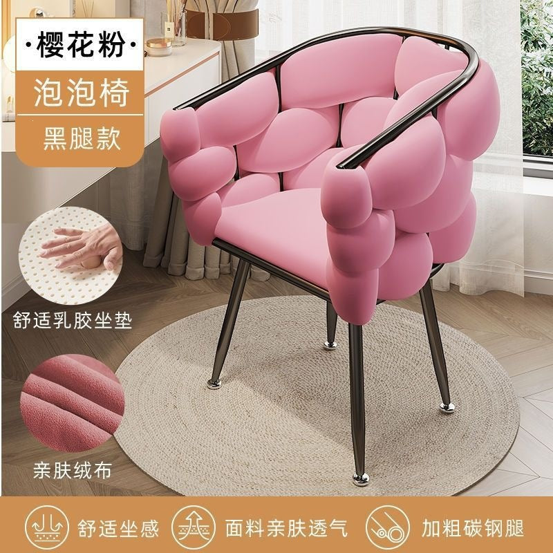 Bubble chair: minimalist, luxe design for home use - makeup vanity, manicure chair, comfortable petal shape