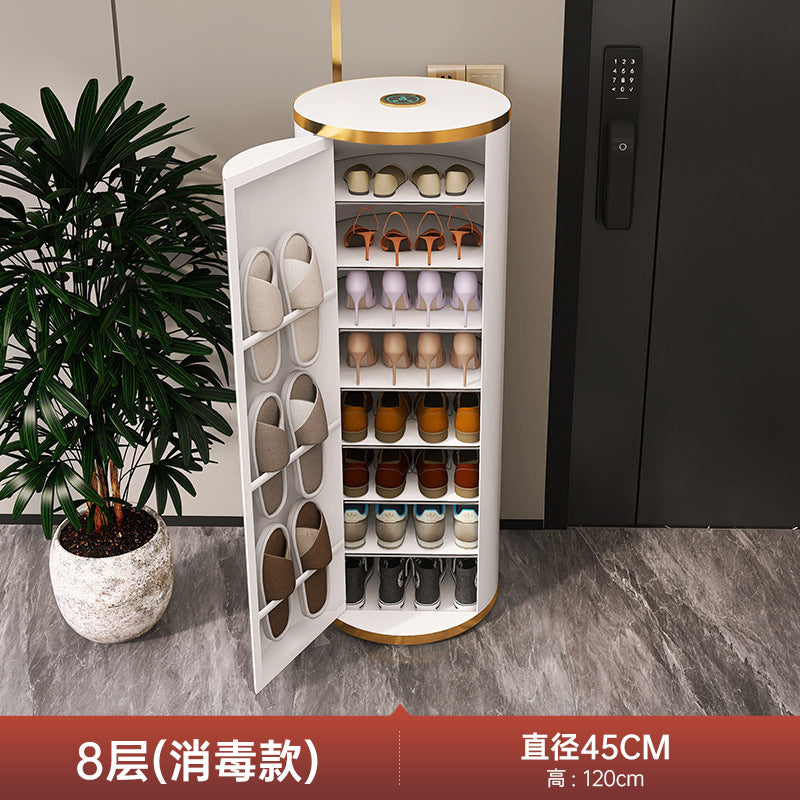 Rotating shoe cabinet household door 2025 new entry entrance entrance steel round multi-layer disinfection shoe rack