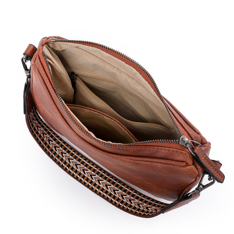 Fashion retro commuter shoulder bag 2024 new bag women's bag versatile popular Korean version women's messenger bag soft bag