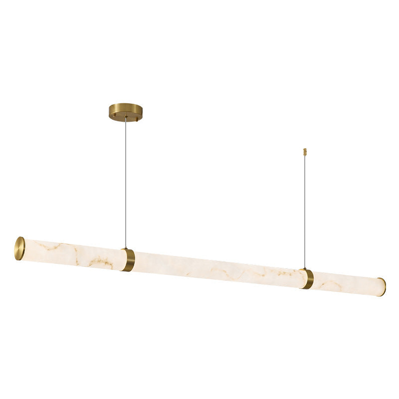 Restaurant chandelier italian normcore modern casual imitation marble dining table bar accessible luxury island table one-word long lamp