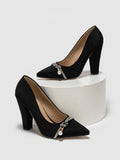 chunky heel rhinestone strappy black trendy european and american bestselling new high heel pumps