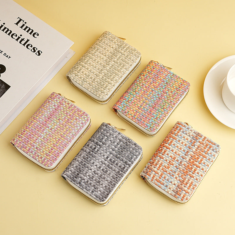 New organ card bag, large capacity, multi-card position, ID card holder, women's anti-theft zipper wallet, fashionable pu card bag.