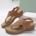 Women's thong sandals -  summer new arrivals, plus size, buckle closure, wedge heel, ready stock wholesale