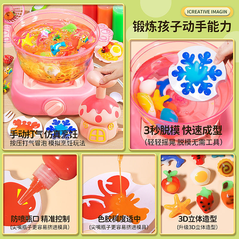 Mushroom water baby children DIY handmade magic water elf kitchen toy puzzle boy girl birthday gift