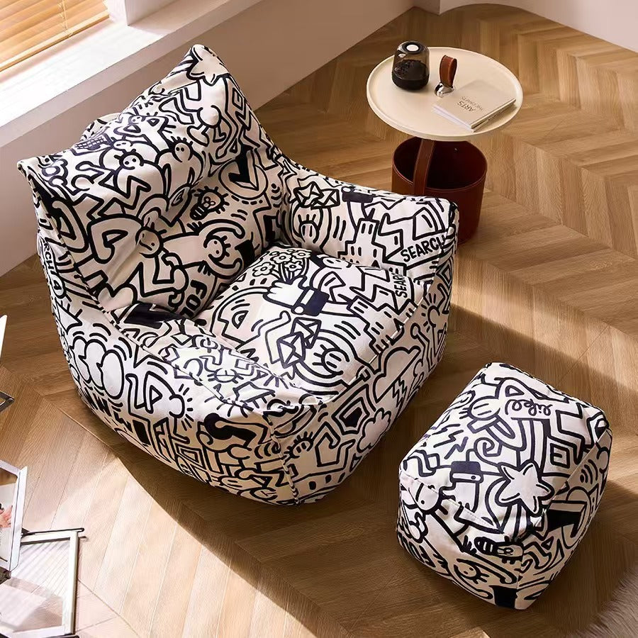 Graffiti lazy sofa bean bag sofa popularins living room bedroom kids sofa single balcony leisure lounge chair
