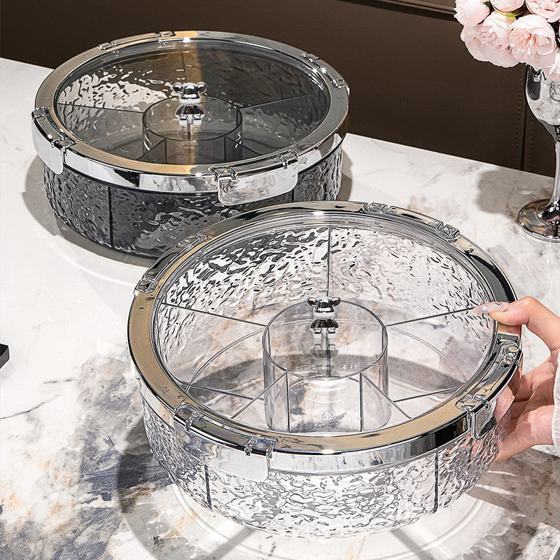 Light luxury sealed nut snack storage box, living room dried fruit plate, household new fruit plate, Chinese New Year candy box with lid