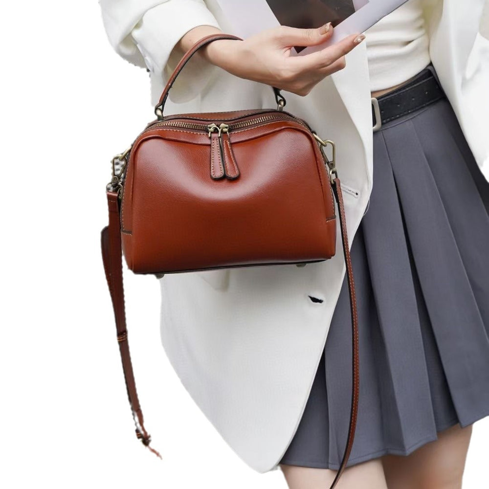 Cowhide retro bag for women 2024new arrival spring and summer genuine leather shoulder crossbody bag fashionaccessible luxury women's small satchel bag