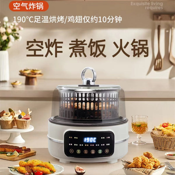 Cross-border  multi-functional integrated pot steaming rice air fryer household large-capacity split frying pan multi-purpose