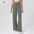 High-waisted, straight-leg pants with a drawstring waistband. versatile and casual, these long pants are designed to elongate the legs with a relaxed, wide-leg fit. perfect for running and workouts. style d25048