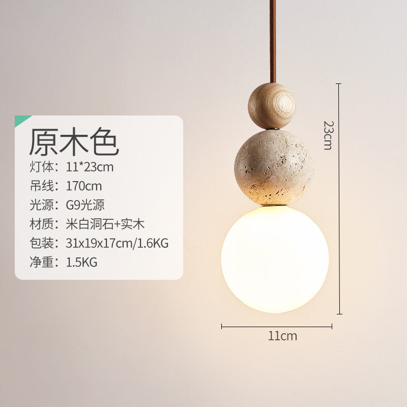 Yellow travertine chandelier medieval cream style bedroom bedside lamp American Bauhaus porch restaurant bar island table single head