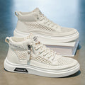 2026 spring trendy new hollow-out mesh breathable chunky sole casual men's shoes - hot selling versatile anti-slip high-top sneakers