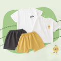 Baby short-sleeve set with shorts - lightweight summer outfit for infants and toddlers (ages 1-4) - boys' and girls' loose-fit outerwear