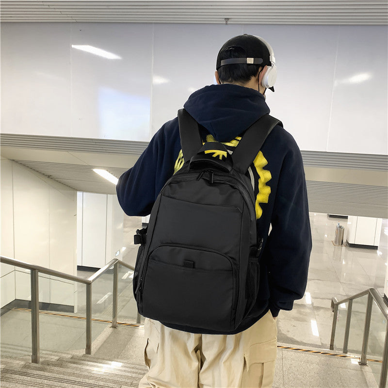 New Men's Nylon Backpack Casual Simple Student Backpack Light Business Large Capacity Computer Backpack