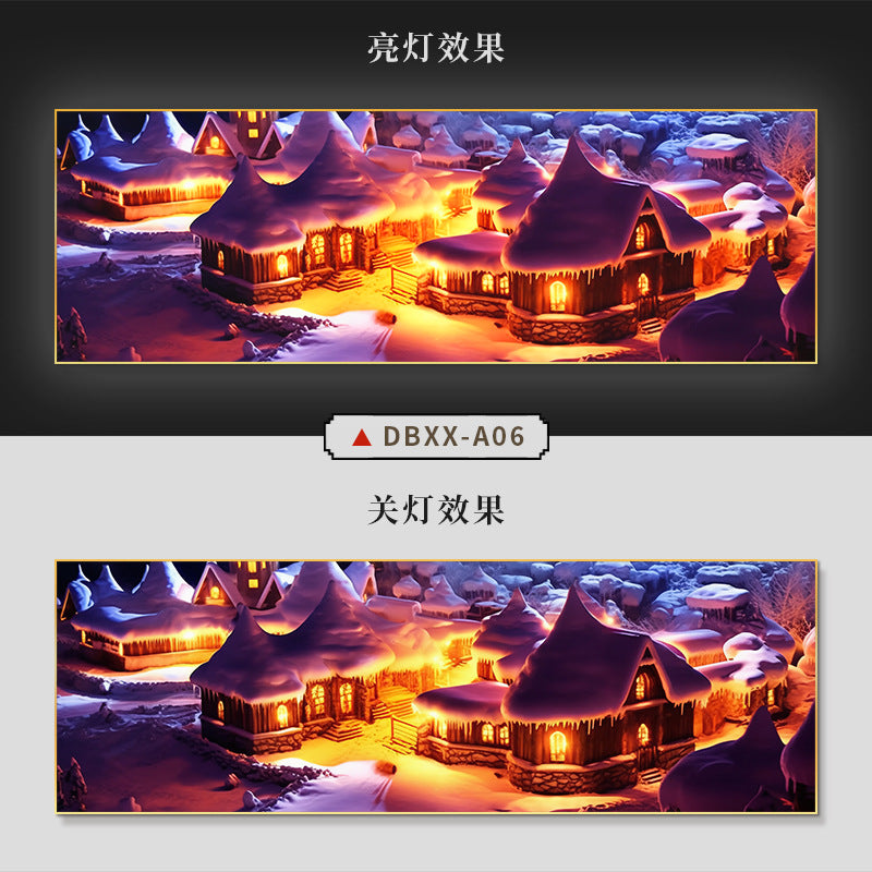 Farmyard Northeast Snow Scene Decorative Painting Rural Folk Scenery Wall Painting Iron Pot Stew Restaurant Light Box Hotel Hanging Painting