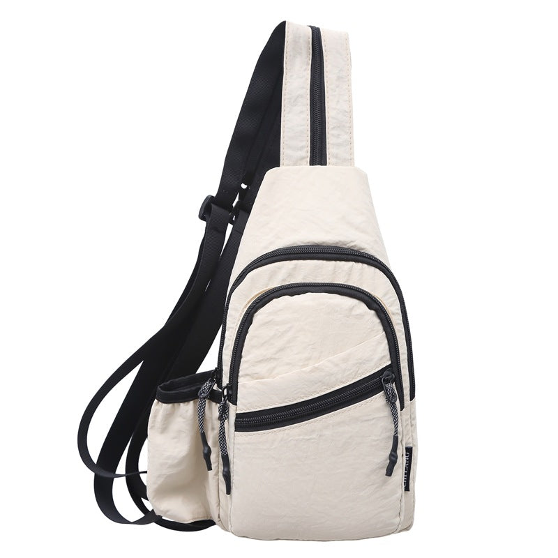 New Japanese trendy brand casual breast bag women's Oxford cloth shoulder small backpack versatile and lightweight outdoor sports messenger bag