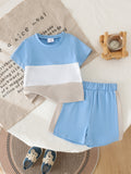 Children's clothing cross-border european and american girls short-sleeved t-shirt + shorts two-piece set children's clothing suit