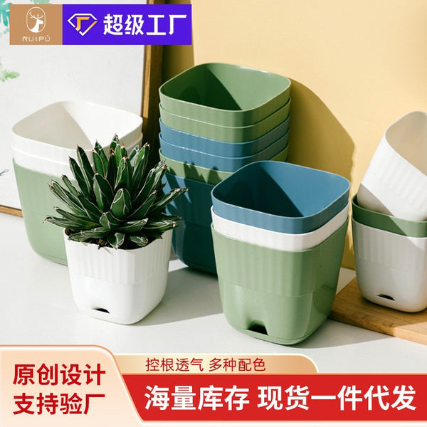 Small desktop bedroom special flower pot Thickened resin plastic flower pot Special imitation ceramic flower pot for cactus succulent