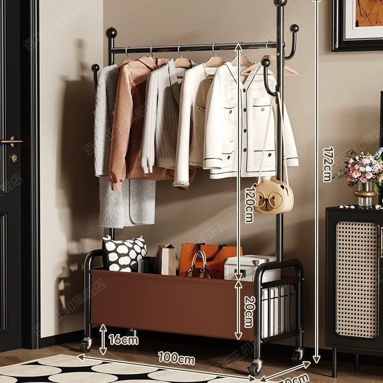 Popular floor-to-ceiling drying rack, multi-functional clothes hanging rod, indoor bedroom removable storage bedside coat rack